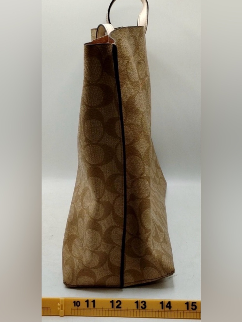 Coach City Tote Bag in Signature Canvas Light Khaki Chalk 5696 Excellent Conditn - Picture 6 of 8